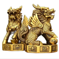 Metal Treading Bagua Fire Kirin Decoration Home, Office, Cultural and Creative Decoration