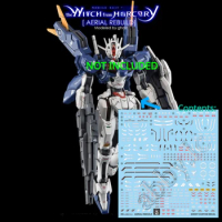 for HG 1/144 XVX-016RN Aerial Rebuild High Grade HGTWFM 19 Mobile Suit Witch FM Mercury Water Slide Pre-Cut UV Light-React Decal