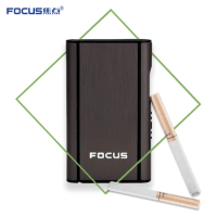 FOCUS Cigarette Case Aluminum Brushed Metal Pocket Holder 8pcs Cigarette Case Automatic Ejection Silver Box Holder
