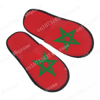 The Flag Of Morocco House Slippers Women Cozy Memory Foam Slip On Hotel Slipper Shoes