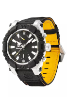 Timberland Watch Timberland - Jam Tangan Pria - Silver - Black Canvas Leather Strap - 13331JSTB