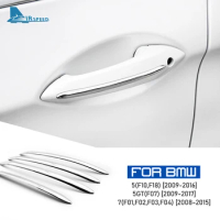 KUNGKIC Car styling Car Door Handle Cover Silver Mouldings Trim Handle Strip Decoration for BMW F18 F10 F07 F01 F02 F03 F04