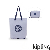 Kipling (網路獨家款) 藍紫撞色拼接摺疊收納大容量托特包-HIP HURRAY 5