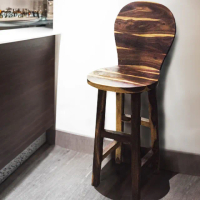 【吉迪市柚木家具】胡桃木靠背式吧台椅 EFACH024B(椅子 高腳凳 椅凳 餐椅 餐廳)