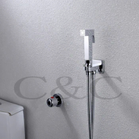 Wall Mounted Portable Bidet Toilet Spray Shower 150 cm Stainless Steel Hose With Thermostatic Faucet Valve A2008D