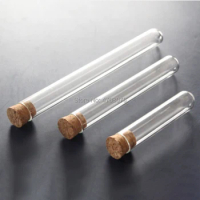 Borosilicate clear lab test tube with cork stopper blowing glass Pyrex test tube for scientific experiments 15x100mm 15pcs/lot
