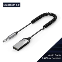 Bluetooth Aux Adapter USB To 3.5mm Jack Car Audio Music Mic Bluetooth 5.0 Handsfree Kit For Car Bluetooth Transmitter