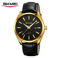 Jam Tangan Pria Analog Date SKMEI 2490 GOLD/BLACK WATER RESISTANT 30m