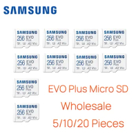 SAMSUNG Wholesale 5/10/20pcs EVO Plus Micro SD Card Memory Card 64GB 128GB 256GB 512GB TF Flash for Switch Steam Tablet Camera