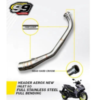 Header Leheran Pipa Knalpot Aerox New Aerox Old Bending Full Stainless Kualitas Pabrikan Bonus Pir