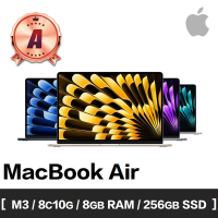 【Apple】A 級福利品 MacBook Air 15吋 M3 8核心CPU 10核心GPU 8GB記憶體 256GB SSD(2024)
