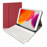 Cover with pen holder for ipad 7 th 2019 keyboard PU Leather shell for iPad 10.2 inch 2019 tablet Bluetooth Keyboard Case + pen