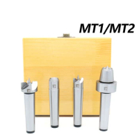 4Pcs MT1/MT2 Wood Lathe Turning Tool Spur Live Center Set Taper Tool For Wood Metalworking Bored Tailstock Lathe Milling Machine