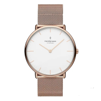 Nordgreen Native本真 黑面玫瑰金米蘭帶腕錶36mm( NR36RGMEROXX)