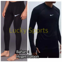 LuckySport Baju Baselayer & Legging Panjang All Olahraga Hitam
