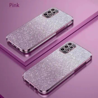 Luxury Gradient Glitter Plating Case For Samsung Galaxy A53 A52 A50 A34 A33 A32 A31 A70 A71 A72 A73 A23 4G5G Silicone Back Cover