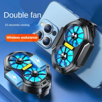 The new rechargeable mobile phone radiator large wind cooling fan, suitable for iPhone Samsung Xiaomi mobile phone back clip fan
