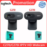 Promotion!!! LOGITECH C270/C270i HD Video 720P Webcam Free Drive Online Course Webcam Built-in Micphone USB2.0 Computer Camera