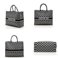 歐洲全新正品 迪奧 DIOR BOOK TOTE 托特包 OBLIQUE 購物包 媽媽包 黑白格紋款
