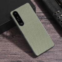 Case For Sony Xperia 1 10 5 V 1 10 5 IV Luxury Nylon PU Cloth Pattern Hard Back Cover For Sony Xperia 1V Shockproof Bumper