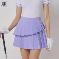 BG Golf Apparel Women's Short Skirt Spring Summer Comfortable Sports Tennis Irregular Pleated Skort Ladies Golf Colottes