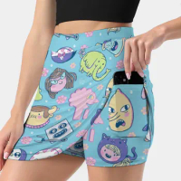Adventure Time Friends 2 Women's skirt Sport Skort Skirt With Pocket Fashion Korean Style Skirt 4Xl Skirts Adventure Time