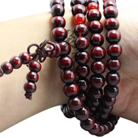 108 Beads Sandalwood Buddhist Buddha Meditation Wooden Beaded Mala Bracelet For Women Men Prayer Rosary Hanging Decoration
