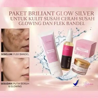 enjiskin Paket Skincare Wajah Briliant Glow Untuk Whitening Glowing dan Flek