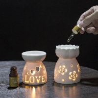 Essential Oil Warmer Ceramic Diffuser, Aromatherapy Furnace with Candle Heater, Scented Candle Melte