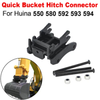 For Huina Quick Hitch Bucket Metal Black Connector Upgrade HUINA 1593 1594 1550 1580 1592 RC Excavator Models Parts