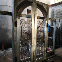 Jamb 3" x 6.3" Wrought Iron Doors Pure Hands Fluorocarbon Paint 30 Years Not Peeling Hc-3
