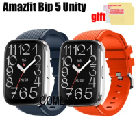 3in1 for Amazfit Bip 5 Unity Strap Smart watch Women men Band Silicone Replacement Bracelet Sports Belt Screen Protector Film