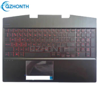 New Palmrest Upper Case with Red Backlit Keyboard 15.6" For HP Omen 15-DH