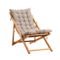 Folding solid wood chair balcony lazy lounge chair office single siesta chair portable outdoor beach lounge chair