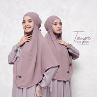 JUMBO Bergo Maryam Crincle Airflow Premium Jilbab Menutup Dada Instan - Taro