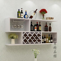 墻上酒櫃壁掛式創意簡約紅酒架客廳實木格子墻壁裝飾置物架 【麥田印象】