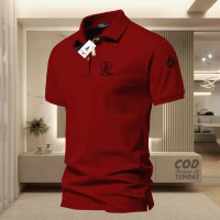 【3】Kemeja-T Hitam, Kolar Polo, Lengan Runcing, Saiz Dewasa, 00V09, Kolar T-Shirt, Kemeja-T Polo Lela