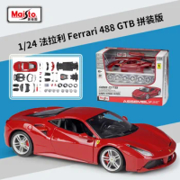 Maisto 1:24 Assembly Version Ferrari 488 GTB Alloy Car Model Diecasts &amp; Toy Metal Car Model Simulation Collection Childrens Gift