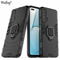 Shockproof Bumper For Realme X50 5G Case Luxury Silicone Armor Hard PC Stand Protective Phone Cover For Realme X50 Fundas 6.57'