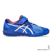 Asics 亞瑟士 足球鞋 大童鞋 女鞋 魔鬼氈 LAZERBEAM FJ-MG 藍【運動世界】1154A200-400