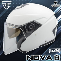 IRIE安全帽 NOVA 629 素色 白 亮面 半罩 3/4罩 半罩帽 內墨鏡 藍牙耳機槽 內襯可拆 耀瑪騎士