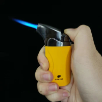 Cigar Lighter Jet Flame Portable Butane torch Lighter with punch Mini Plastic Cigarette lighter for Gift Box