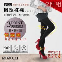 【MI MI LEO】台灣製科技機能雕塑褲襪-超值2件組(#機能褲襪#雕塑褲襪#顯瘦#保暖)