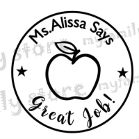myfamily store /apple/ Great Job Teacher Stamp owl personalized custom name stamp self inking for gift school assessment