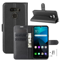 適用于LG Harmony 4手機殼硅膠軟全包邊保護套翻蓋錢包款插卡皮套
