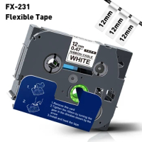 FX231 for Brother Flexible ID Tape 12mm TZe Tape TZe231 FX221 FX241 Wire Cable Label Compatible Brother Labeller P-Touch PTH110