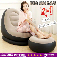 Kursi Malas Sofa Angin Empuk 2 IN 1 Sandaran Kaki Santai Baca Bed