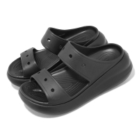 Crocs 涼拖鞋 Classic Crush Sandal 男鞋 女鞋 黑 泡芙涼鞋 雙帶拖鞋 卡駱馳 207670001