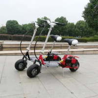 Petrol powered scooter mini walking scooter adult small wheel scooter type oil two bicycles