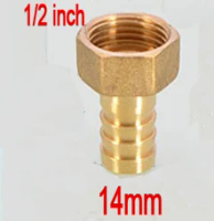 14mm Hose Barb to 1/2" inch Female BSP Thread DN15 Brass Barbed coupler Fitting 21mm gas CORRUGATED Coupling Connector Adapter